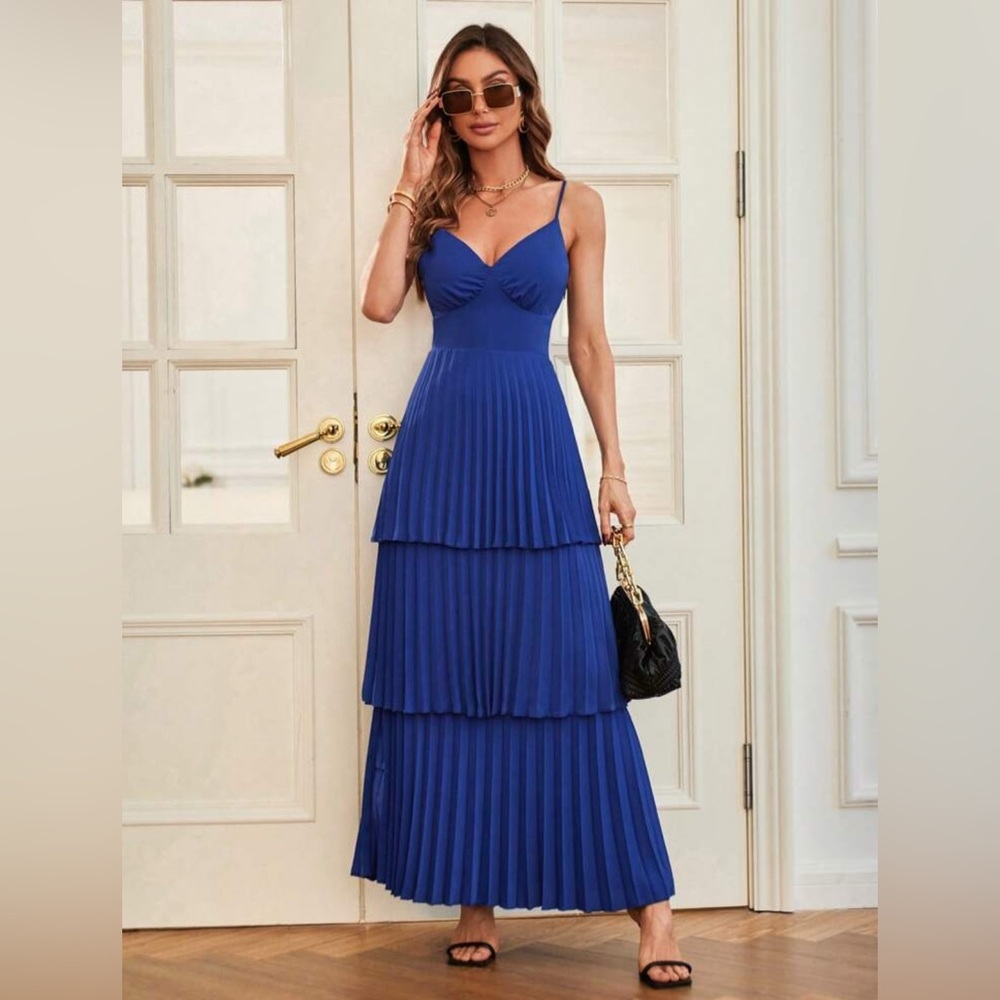 Blue Tiered Maxi Dress
